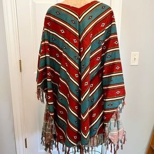 Ryan Michael, Western Cowgirl Poncho Fringe, Rodeo, Festival, Like New!